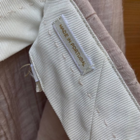 Massimo Dutti Dusty Pastel Rose Flowy Wide Leg Pant S Textured - Picture 5 of 6